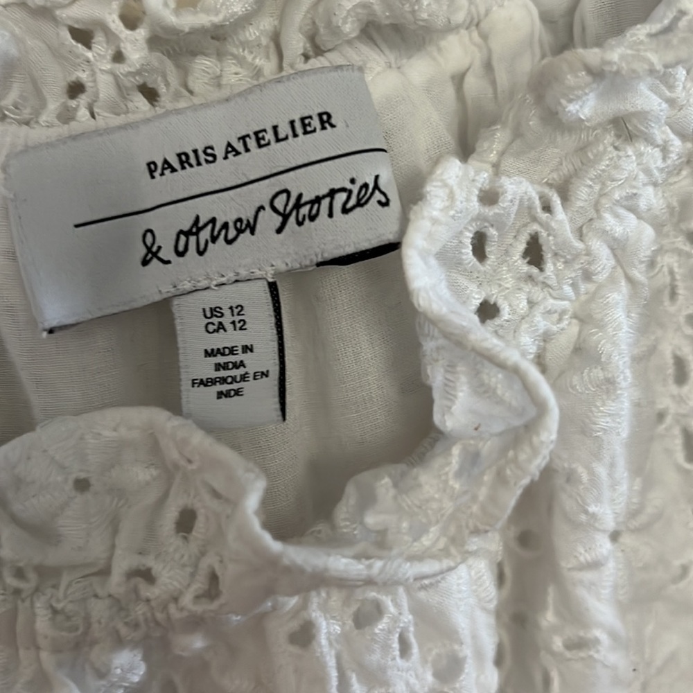 & Other Stories White Eyelet Mini Dress - Picture 6 of 14